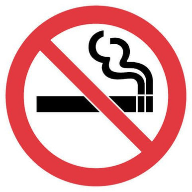 No Smoking Prohibition Sign Self Adhesive 50mm