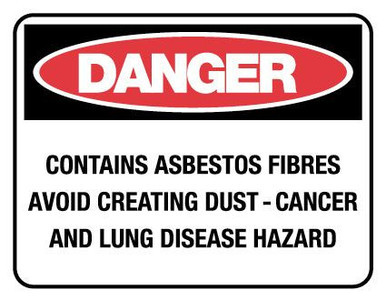 Danger Contains Asbestos Fibres Danger Sign Self Adhesive