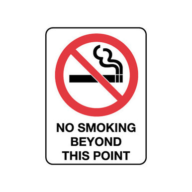 No Smoking Beyond This Prohibition Sign Poly 600x450mm