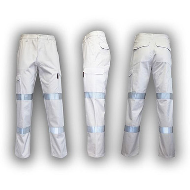 Taped cargo pants - White