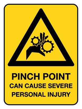 Pinch Point Can Cause Warning Sign Poly 300x225mm