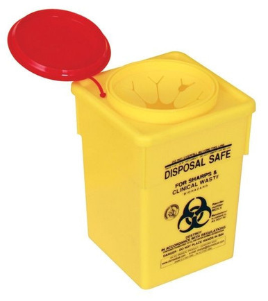 Sharps Container With Snap Top Medium 1.8L