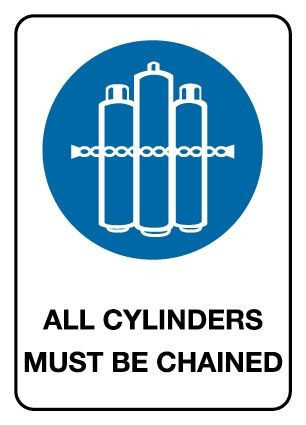 All Cylinders Must Be Chained Poly 600x450mm