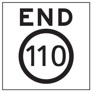 END 110 KM Speed Sign