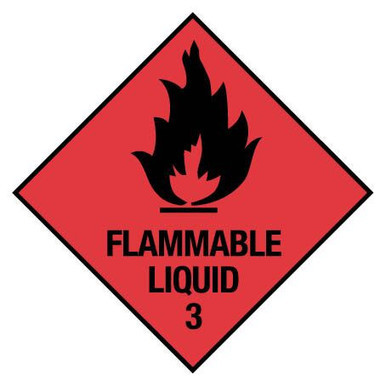 Dangerous Goods Handling Sign Flammable Liquid 3 Self Adhesive 250x250mm