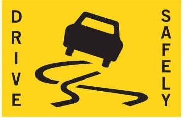 Slippery Car Non Repeater Sign Reflective