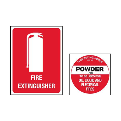 Fire Extinguisher Sign Kit Powder AE