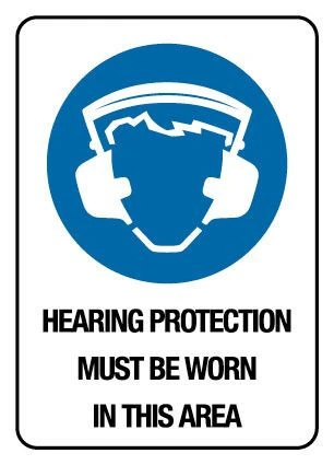 Hearing Protection In This Area Mandatory Sign Poly