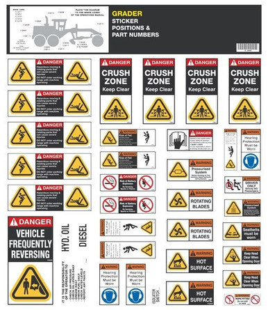 Grader Safety Sticker Set