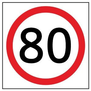 Speed Disc 80 Km 600 x 600 mm Multi Message Sign