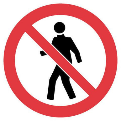 No Entry Authorised Prohibition Sign Self Adhesive 200mm