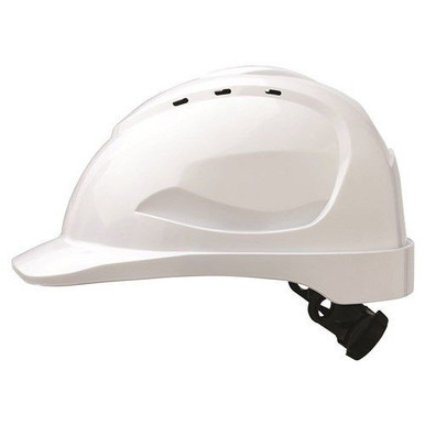 V9 Hard Hat Safety Helmet With Ratchet Harness White