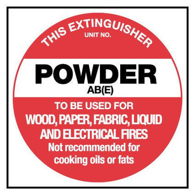 This Extinguisher Powder ABE Fire Safety Sign Placard 150 x 150mm
