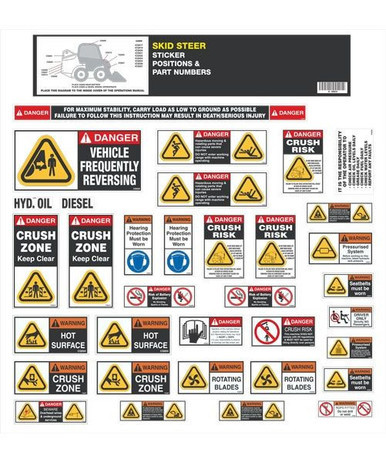 Skid Steer Safety Sticker Set