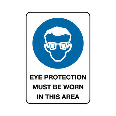 Eye Protection Must Be Worn Mandatory Sign Poly 450x300mm