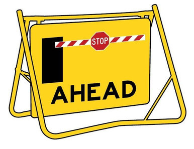 Portaboom Ahead Sign
