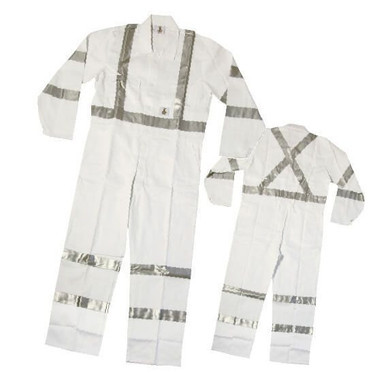 Day / Night Reflective White Work Overalls | Jaybro