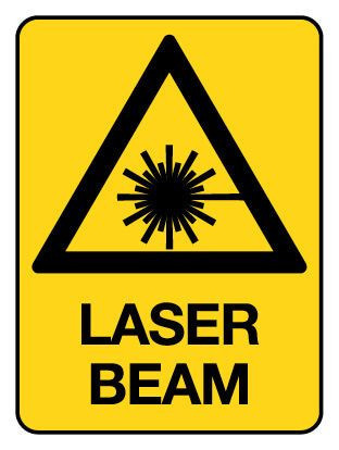 Laser Beam Warning Sign Poly 600x450mm