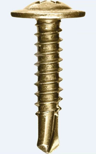 Self Drilling Button Head 8 Zinc Metal 18x20mm Yellow