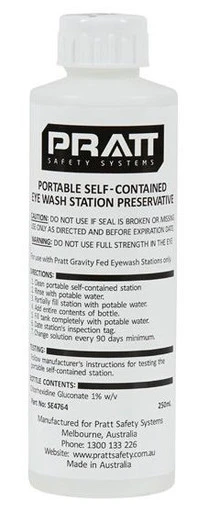 Water Preservative Solution Eyewash Station 4 x 250ml Bottles