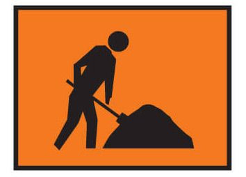 Boxed Edge Road Sign - WORKMEN