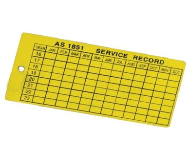 Fire extinguisher service tag