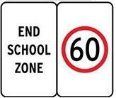 End School Zone Speed Class 1 Aluminium 1200x1135mm