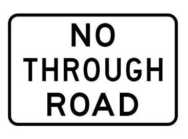No Through Road 900x600mm
