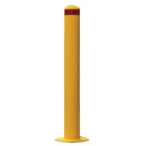 114mm Round Yellow Fixed Surface Mount Bollard