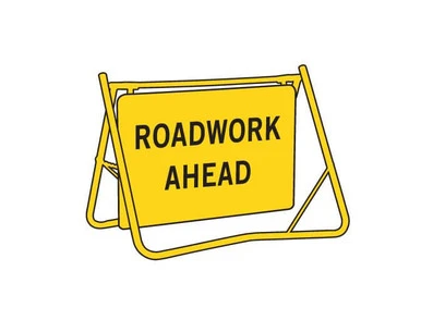 Roadwork Ahead Swing Stand Sign