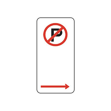 No Parking With Right Arrow Parking Sign 225x450mm