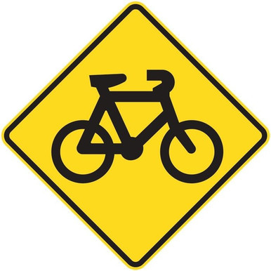 Bicycle Symbol Warning Sign 600x600mm