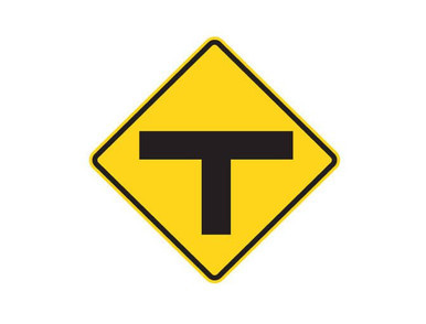 T Intersection Warning Sign 750x750mm