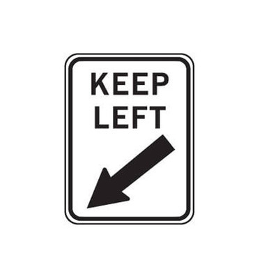 Keep Left Arrow Sign 450x600mm