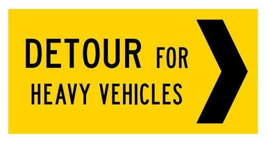 Right Detour Heavy Vehicles Sign 1200x600mm Western Australia