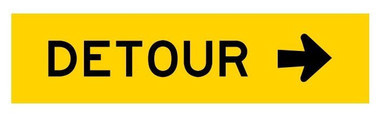 Detour Right Sign 1200x300mm Western Australia