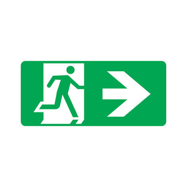 Right Arrow Exit Sign Self Adhesive 350x180mm