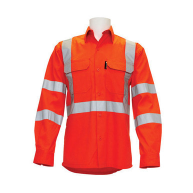 Long Sleeve Day Night Drill Shirt Cotton Extra Large Orange