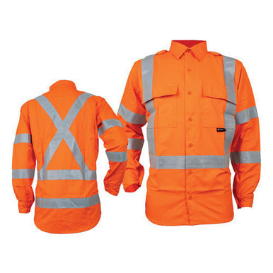 Arc Rated Drill Shirt Cotton X Pattern Extra Large Orange