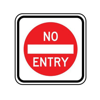No Entry Regulatory Sign 600x600mm