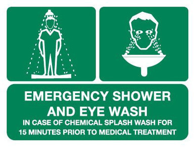 Emergency Shower And Eye Wash Emergency Sign Poly 600x450mm