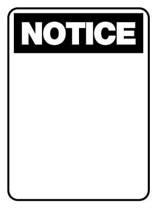 Notice Blank Sign Corflute 1200x900mm