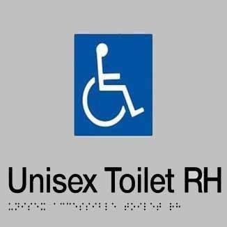 Braille Sign Disabled RH Toilet 180x210mm Black