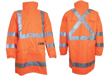 Hi Vis Rainwear Jacket Taped Reflective Extra Large Orange