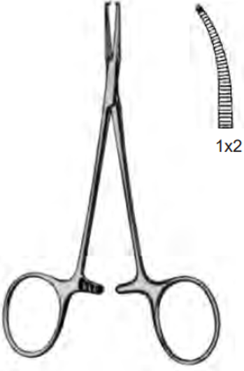 Product Spectrum Halsted Mosquito Forcep, 5" (12.5cm), Curved, 1x2 Teeth, Micro Tips | SAH.60-2339 Image