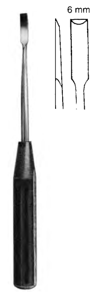 Product Vet Spectrum Ao Periosteal Elevator, 7.5" (19cm), Straight, Phenolic Handle, Flat/Chisel, 6mm Tip | SAH.700018 Image