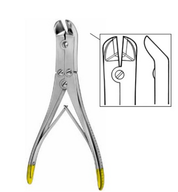 Product Vet Spectrum Pin/Wire Cutter, 8.75" (22cm), Side Cutting, Angled, Cuts Up To 3/32" (2.5mm), Double Action, TC | SAH.701709 Image