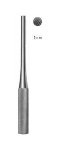Product Vet Spectrum Bone Tamp (Kiene), 6.25" (15.5cm), Straight, Flat Round Cross Serrated End, 5 mm | SAH.701739 Image