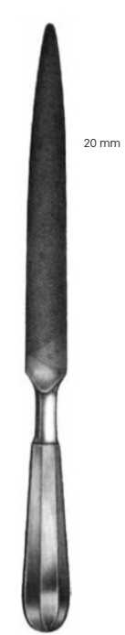 Product Vet Spectrum Bone File/Rasp, 11" (28cm), 20mm Width, Bayonet Handle, Flat/Tapered w/ Cross Serrations | SAH.702060 Image