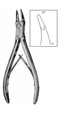 Product Vet Spectrum Blumenthal Bone Rongeur, 6" (15.5cm), 30 Deg. Angle, Single Action, 3.5mm Jaw | SAH.702905 Image